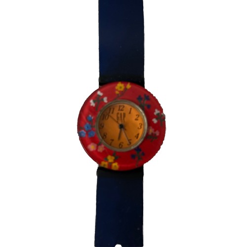Gap Women/Girl’s 7.5” Watch Floral Bezel Navy Blue Band