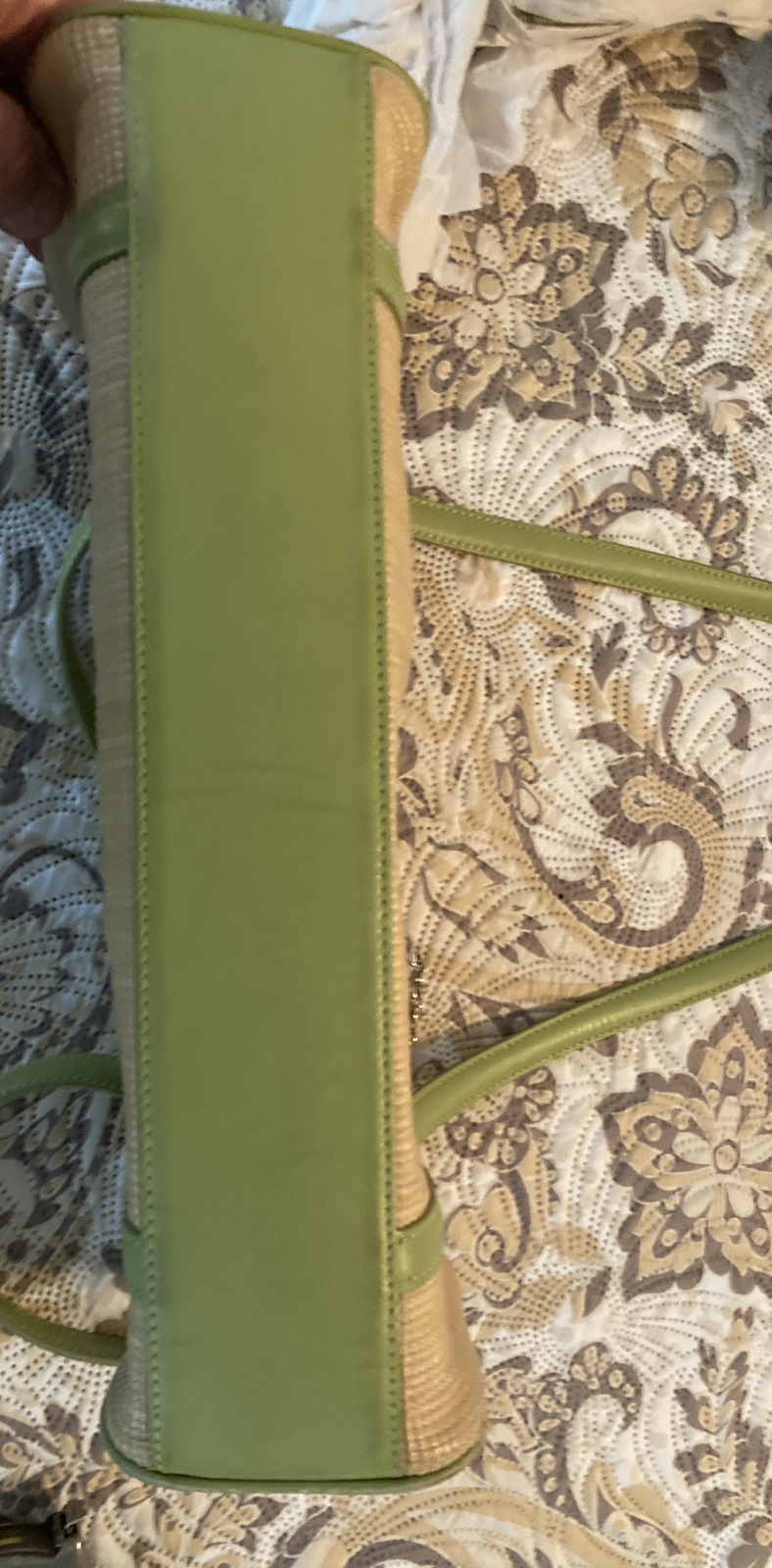 Preston and York Straw Look Shoulder bag Leather trim handles eBay