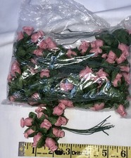 Delicate LOT of VINTAGE Millinery FLOWERS Rose Buds Pink NOS