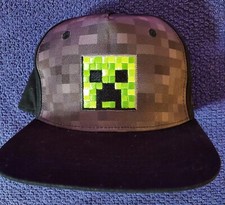 Minecraft Creeper Snapback Hat - Pre-Owned, Adjustable Fit, Baseball Cap