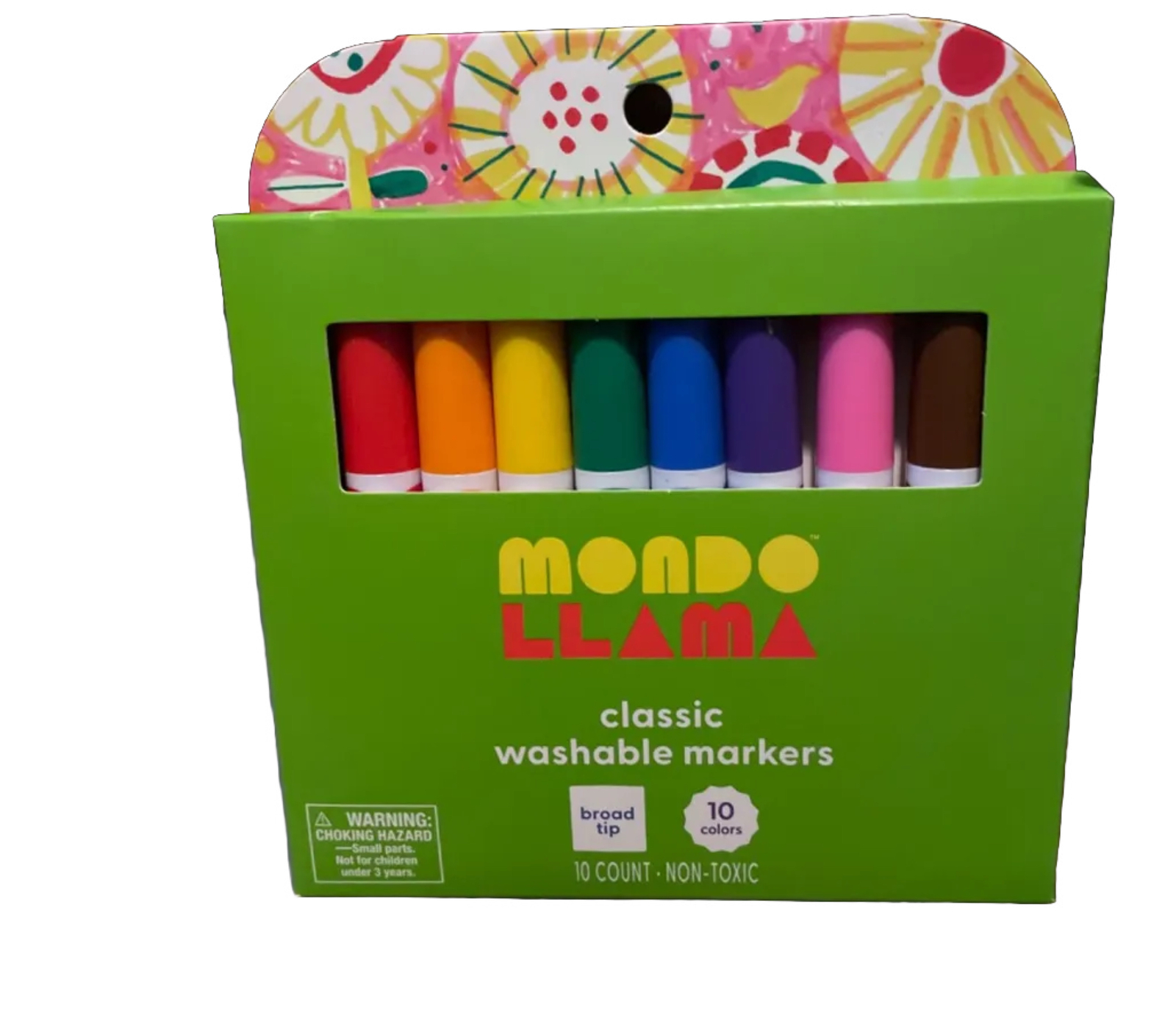 Mondo Llama 10ct Washable Markers Broad Tip Classic Colors Brand New