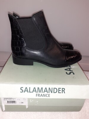 Salamander leather black ankle boots women size EU 36  US 5,5  UK 3,5  AU 6