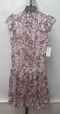 MSK Smock Neck Flutter Sleeve Waist Dress Cream / Berry / Mustard 933462130