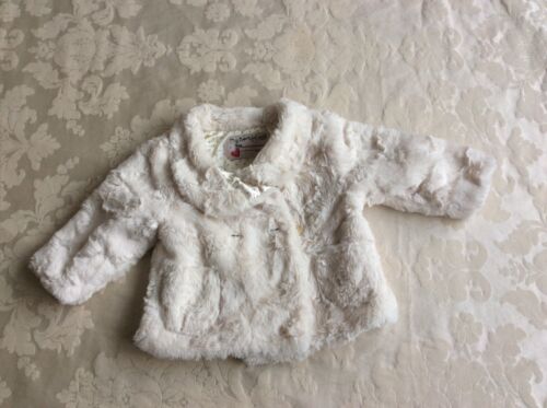 M&S Baby Girl White Coat 6-9 Mths Great condition - Picture 1 of 6