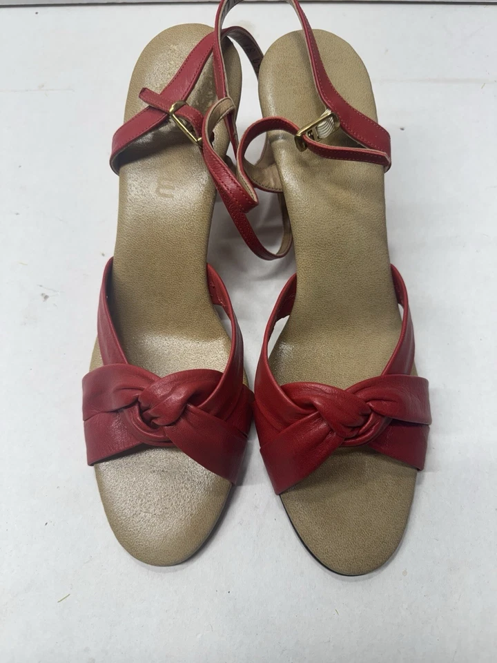 Vintage Magdesians Red Strap Women’s Sandals Size 10  Open Toe - Image 4 of 4