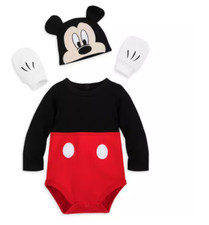  Disney Store Mickey Mouse Costume Bodysuit for Baby - New - Size 0-3M, 3-6M