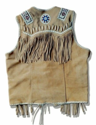 Native American Western Jacket Suede Leather Fringed