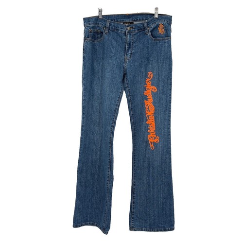 Christian Dior/Embroidered/Jeans/Size 33/Cotton/GRY/193D011FY514