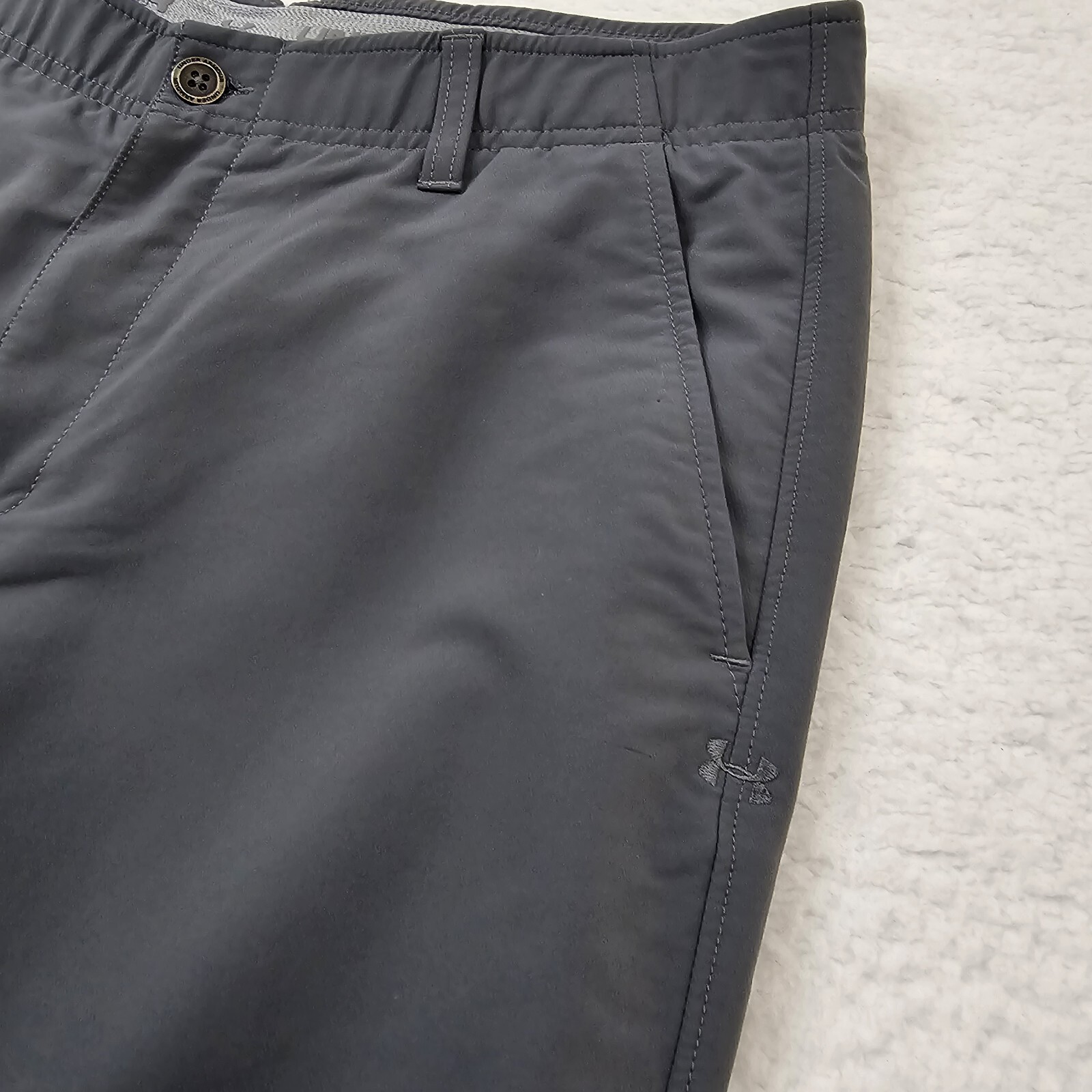 Under Armour Pants Mens 34x29 Gray Golf Golfer Chino Flat Front Elastic