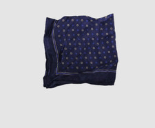  33 Club Room Men's Blue Floral Printed Silk Pocket Square Handkerchief