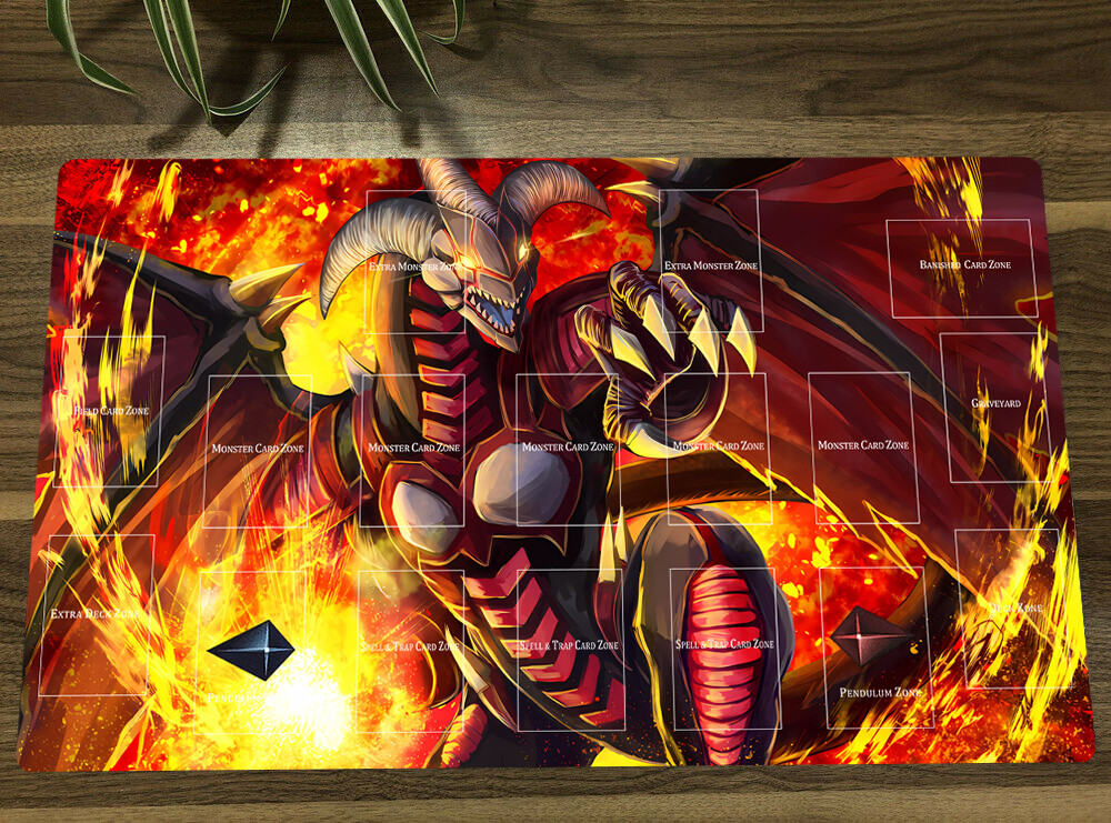 YGO Red Dragon Archfiend TCG CCG Playmat Card Game Mat Table Pad