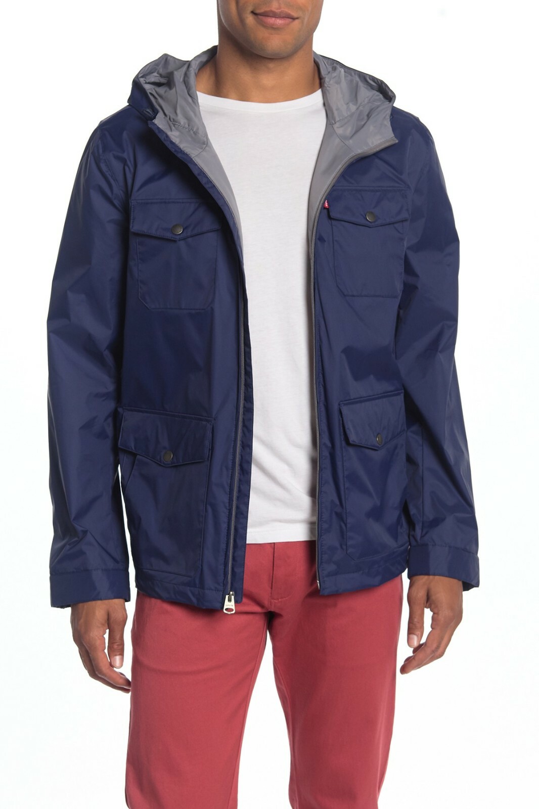 Nylon 4 Pocket Rain Jacket - Indian Ink 