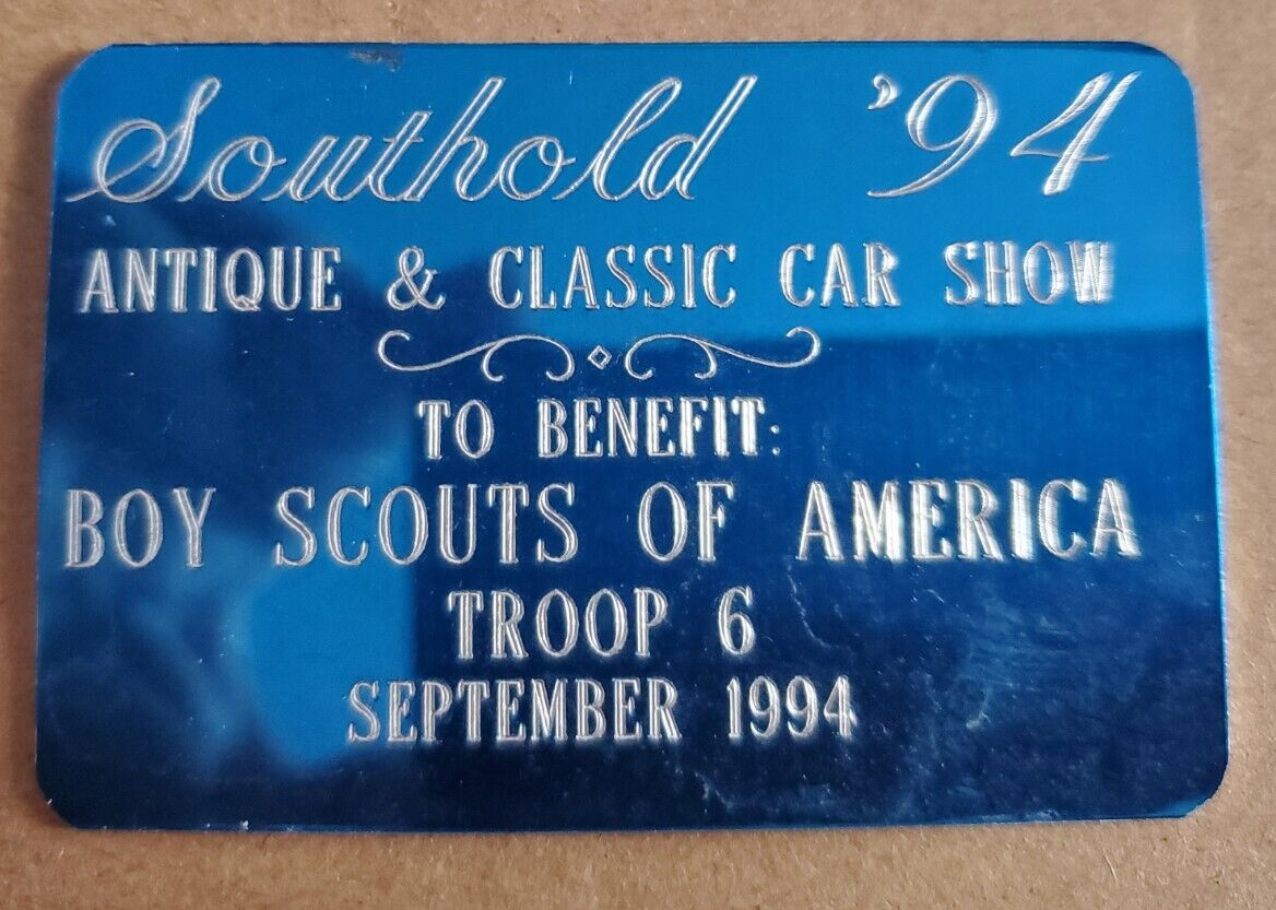 BOY SCOUTS SOUTHOLD, NY Antique & Classic Car Show 1994 Metal Dash