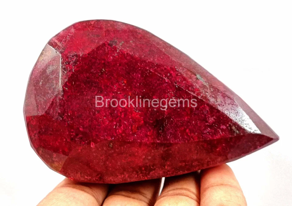Natural EGL Certified 2000 Ct African Red Ruby Pear Cut Huge Loose Gemtone 25S  - Image 2 of 4