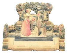 Antique Victorian Paper Cardboard Embossed Man & Woman Advertising Store Display