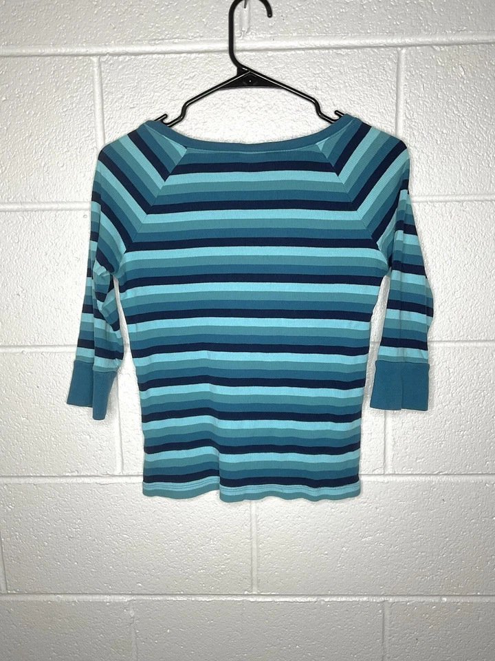   复古切诺基条纹蓝色合身女式上衣   — 第 3/3 张图片