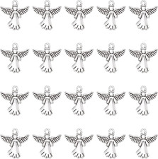 1 Box 40Pcs Angel Charms Guardian Angel Charm Bulk Tibetan Style Alloy Wings Dou
