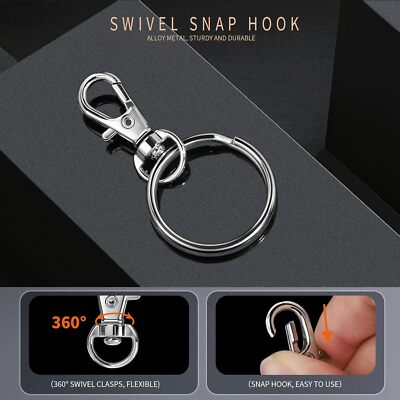 KeychainPCS Key Rings and Keychain Clip, Lobster Claw Clasps, Key