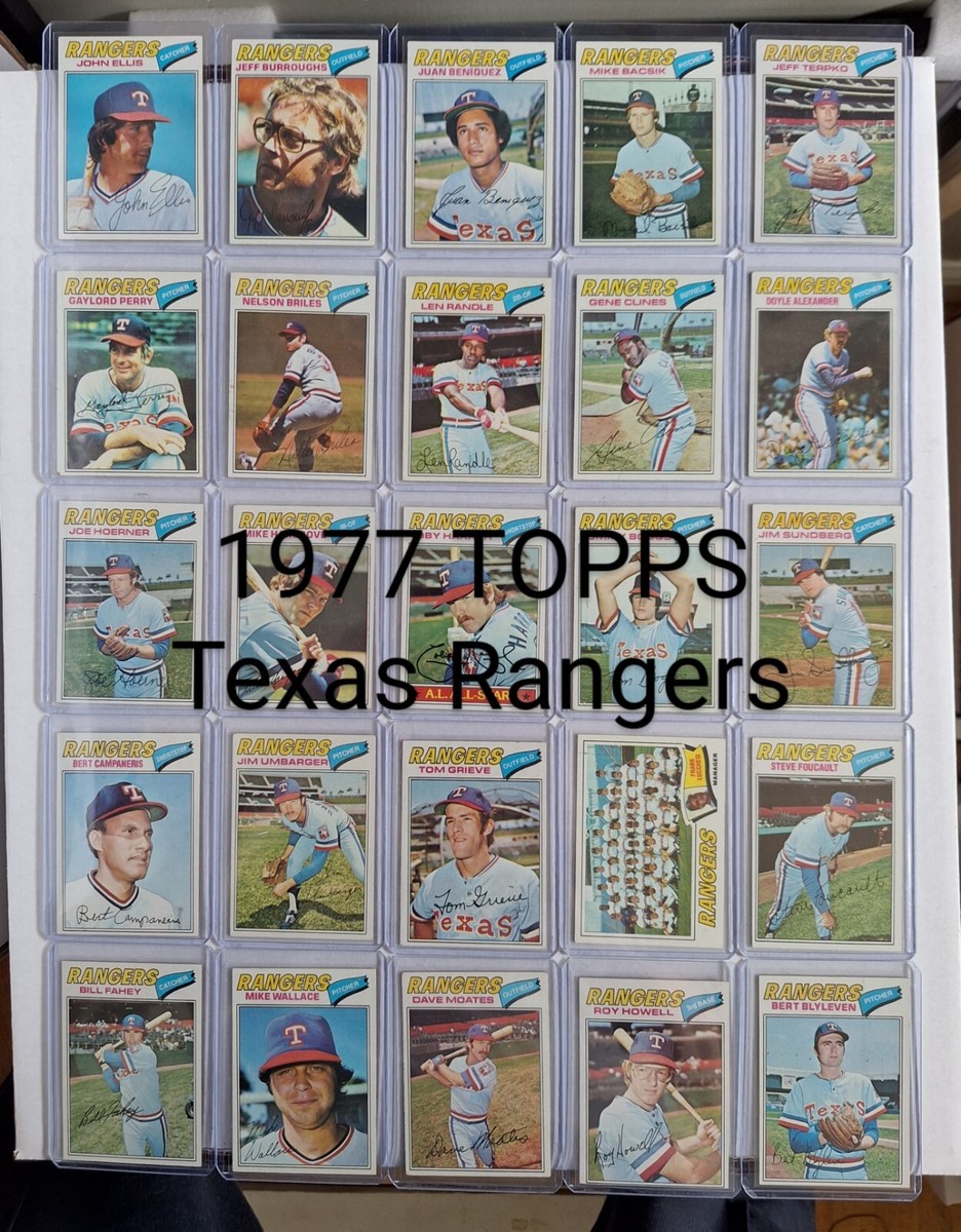 TEXAS RANGERS TOPPS 1977 Complete Team Set (25 cards total) | eBay