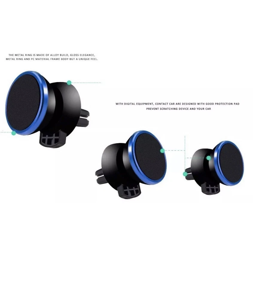 In Car Magnetic Phone Holder Fits Car Air Vent Universal Mount 5 colours  - Image 4 of 4
