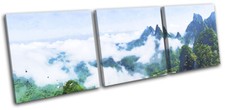 Misty Mountain Abstract Landscapes TREBLE CANVAS WALL ART Picture Print