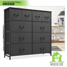 10 Drawers Dresser Fabric Storage Tower Chests of Cabinet Home Closet Organizer