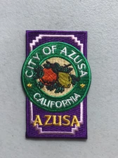 City Of Azusa California Embroidered Patch 3.5 X 2.25”