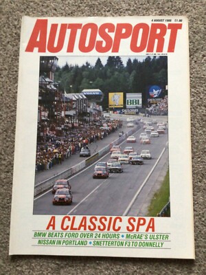 AUTOSPORT Magazine - A CLASSIC SPA Cover - 4 August 1988