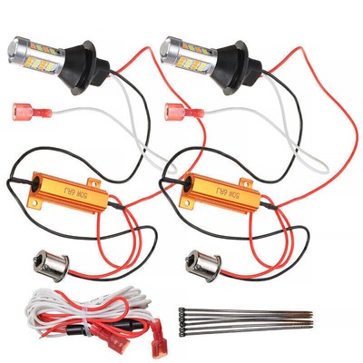 2x 1156 P21W S25 BA15S 42LED Switchback Weiß DRL Bernstein Blinkerleuchte
