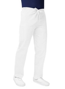 SMALL Adar Uniform Unisex Drawstring Pants Tall White Pants Scrubs Bottom NEW