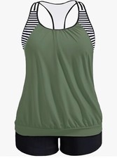 Women s Plus Size Tankini Bathing Suit Set