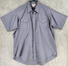 Ruddock Shirt Mens 19 Blue Big Man Classic Fit Western Vintage Pearl Snap