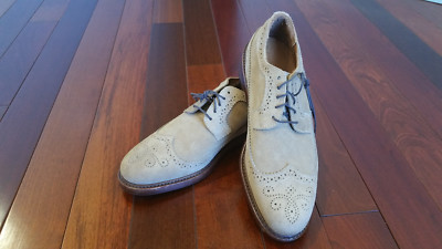 VERY GOOD Rancourt & Co. Chandler Longwing Wingtip Tan Suede Made in USA Men\'s 8 VERY GOOD Rancourt & Co. Chandler Longwing Wingtip Tan Suede  main image 2