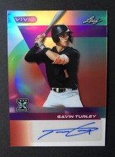 2024 Leaf Vivid - (Gavin Turley) RC Auto (7/8) Red Prismatic - Athletics