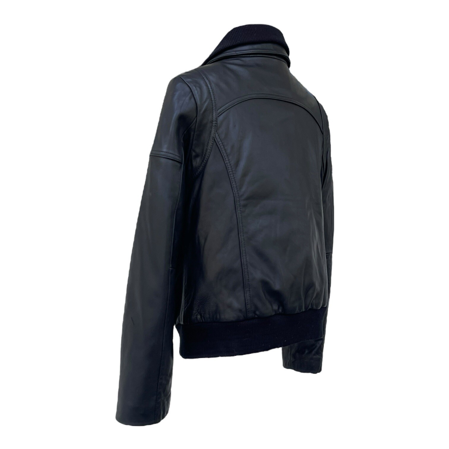 JONES NY Womens M Leather Bomber Jacket Flight Aviator Coat Removable Liner Soft image 8