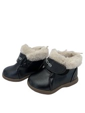 Bebe Toddler Girls Black Faux Fur Cuffs Ankle Boots Size 6