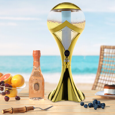 3L Sphere Beverage Dispenser Wine Dispenser W/ LED Light+Ice Tube For Bar Party