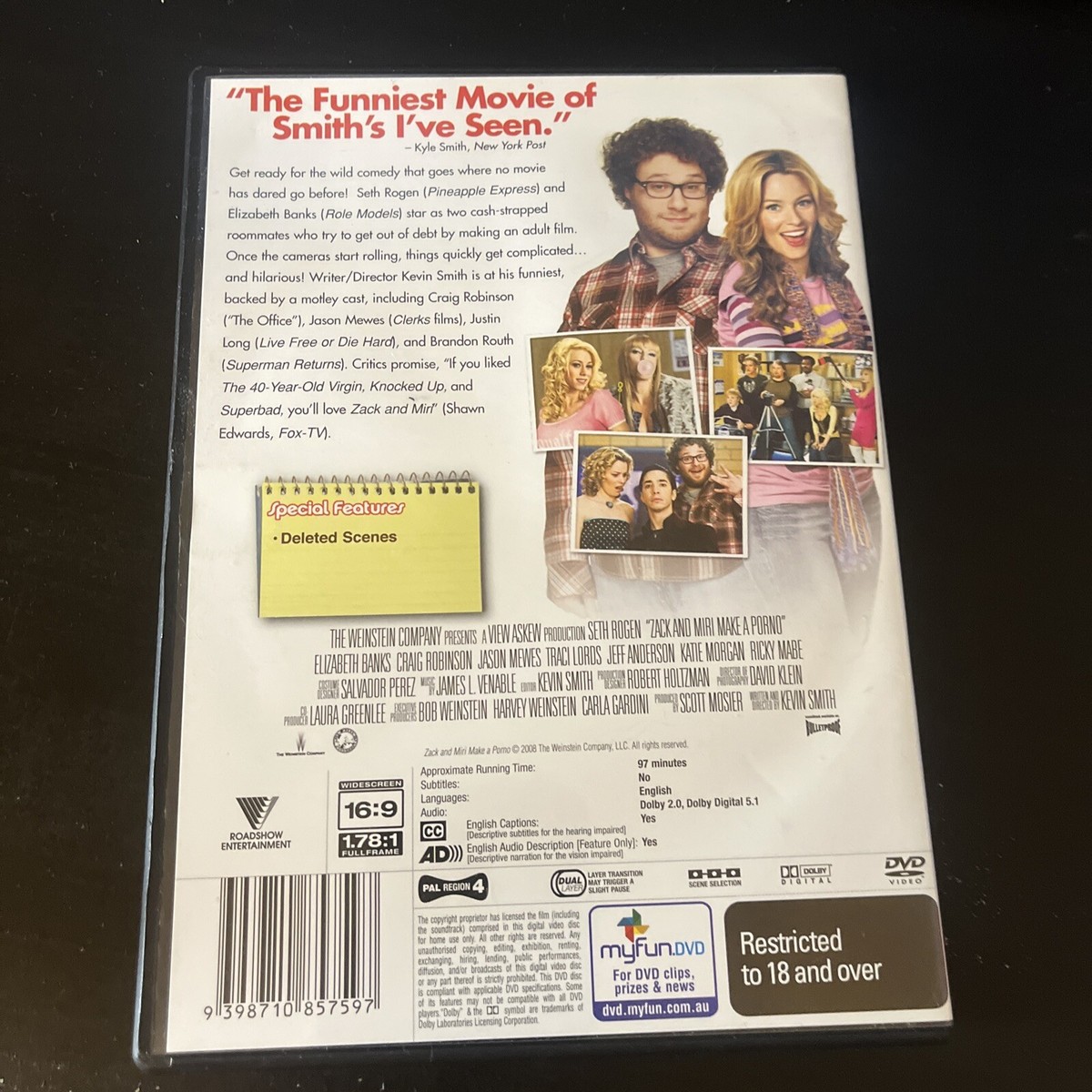 Zack and Miri Make A Porno (DVD, 2008) Seth Rogen, Elizabeth Banks