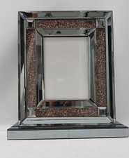 Sparkly Smoked Silver Copper Diamond Crush Large Photo Frame 5x7 inch Photo