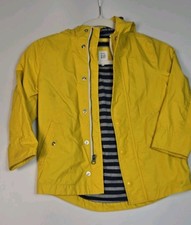 Baby GAP Yellow Hooded Rain Jacket, Zip Closure, Long Sleeve, Size 5 Years