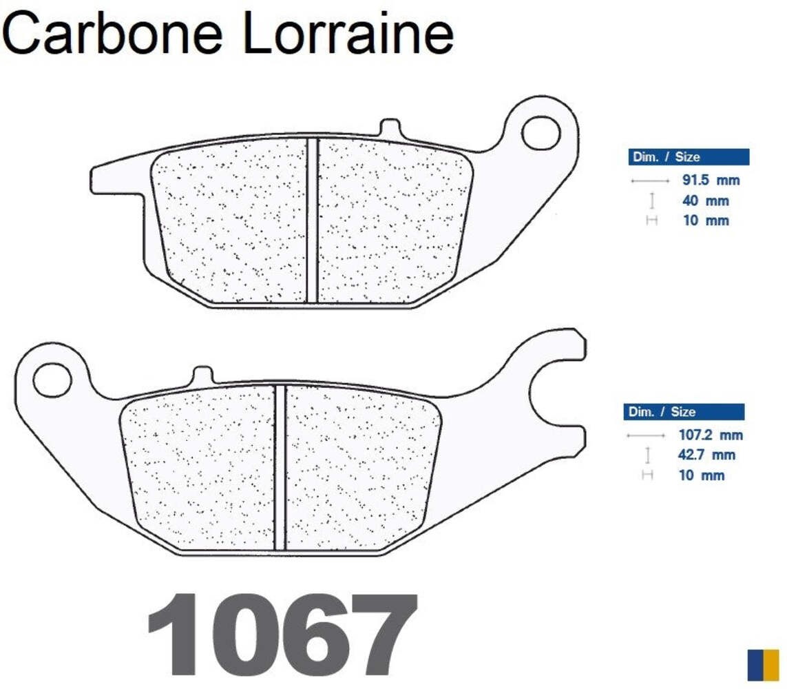 Plaquettes de frein Carbone Lorraine 1067 RX3 pour un freinage progressif