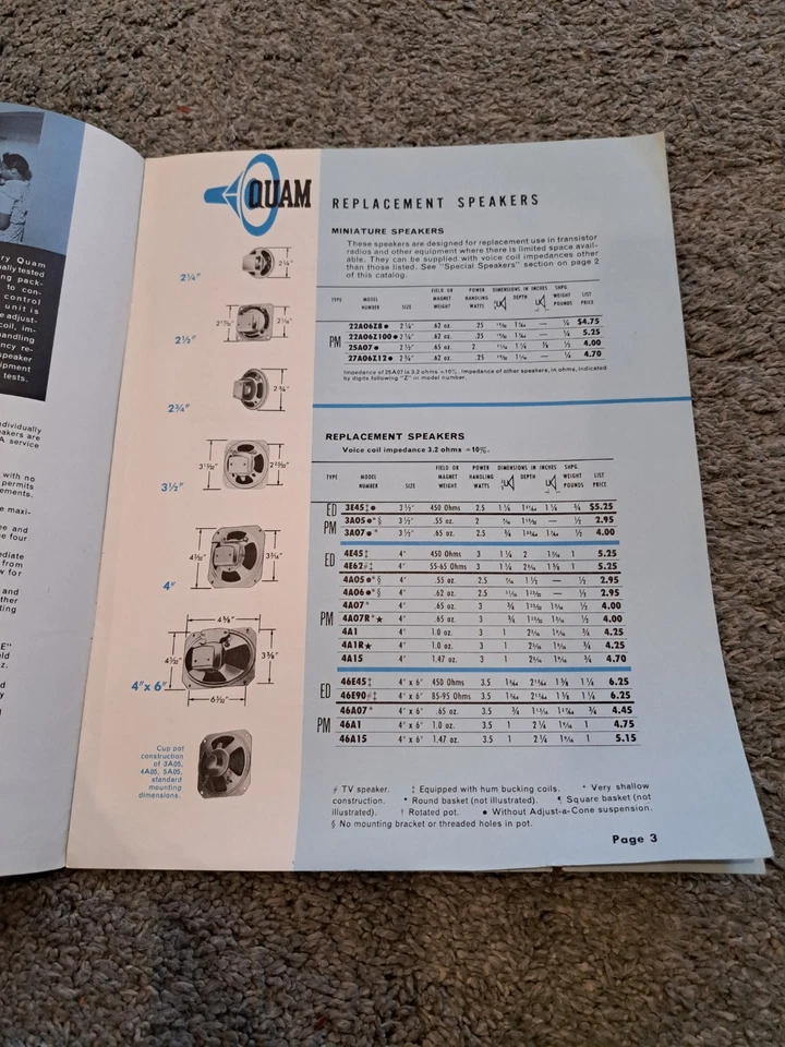 Vintage Quam Replacement Public Address High Fidelity Speakers Catalog 59 - Image 3 of 4