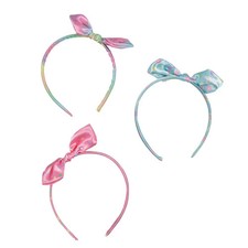 5" Pastel Design Fabric-Covered Headbands with Bows - 6 Pc.