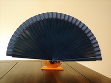 Spanish Paintable Folding Hand Fan Navy Blue New