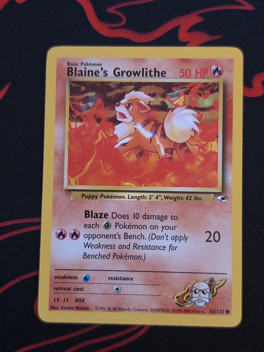 blaine's growlithe pokemon card value Blaine's Growlithe (35/132) [Gym Heroes Unlimited]  Gamers Paradise