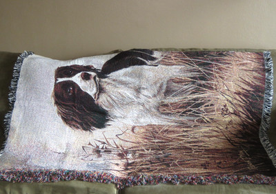 ROBERT J MAY English Springer Spaniels Dogs TAPESTRY THROW Blanket USA 52 x 66 