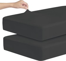 Stretchy Crib Sheets for Boys or Girls, 2 Pack Baby pack of 2 , Black