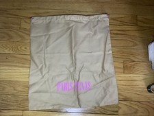Authentic Paris Texas Dust Bag Brown with Pink Letters Logo