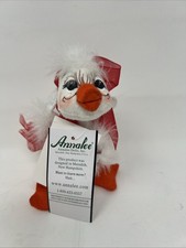 Annalee Doll Duck Hearts Hand Painted USA Artist All My Hearts Ducky Red Kissing