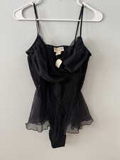 NEW Vtg Victoria's Secret Gold Label Lace Chiffon Teddy Bodysuit Lingerie Sz M